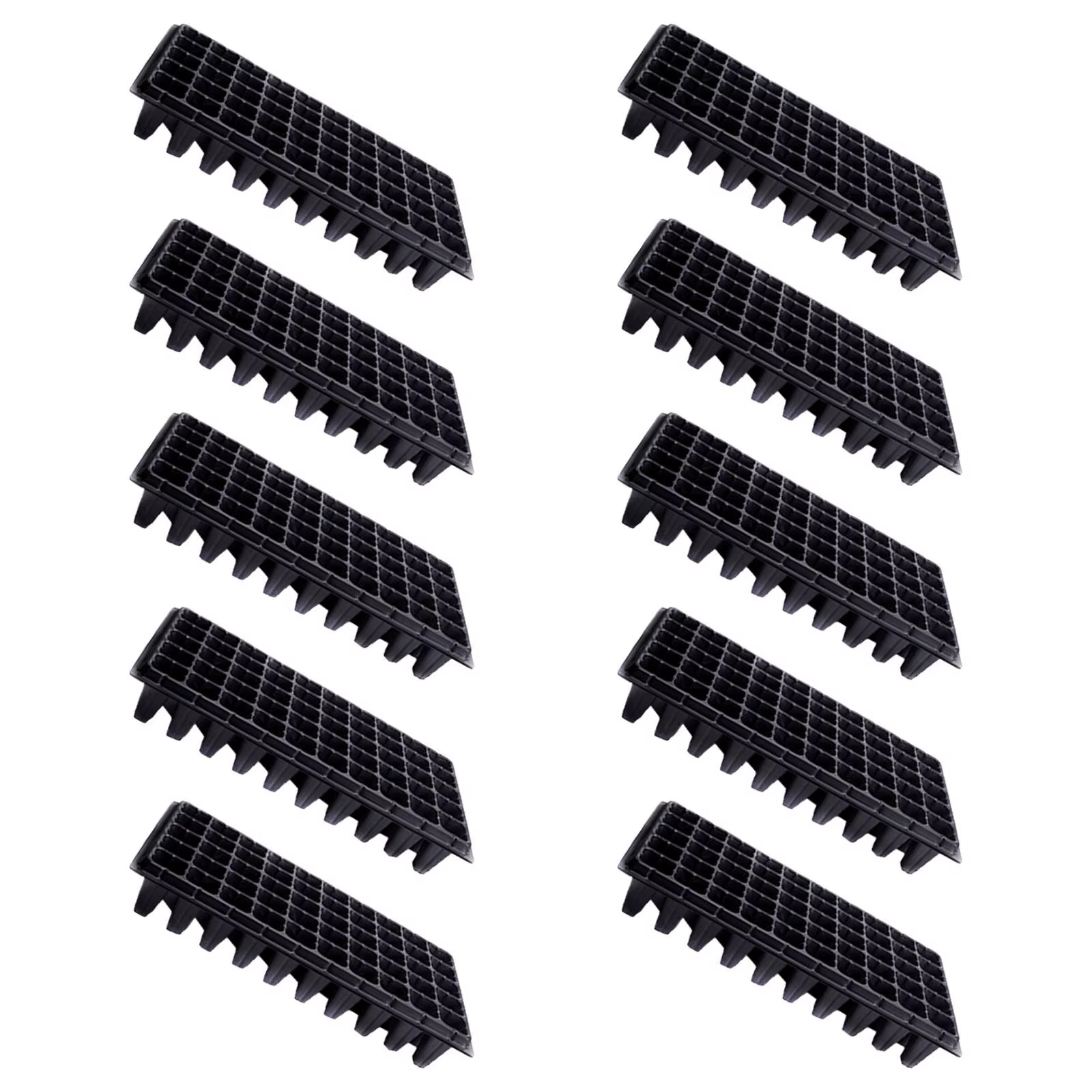 Lot de 10 plateaux de germination 50 cellules en plastique premium résistant aux fissures pour semis
