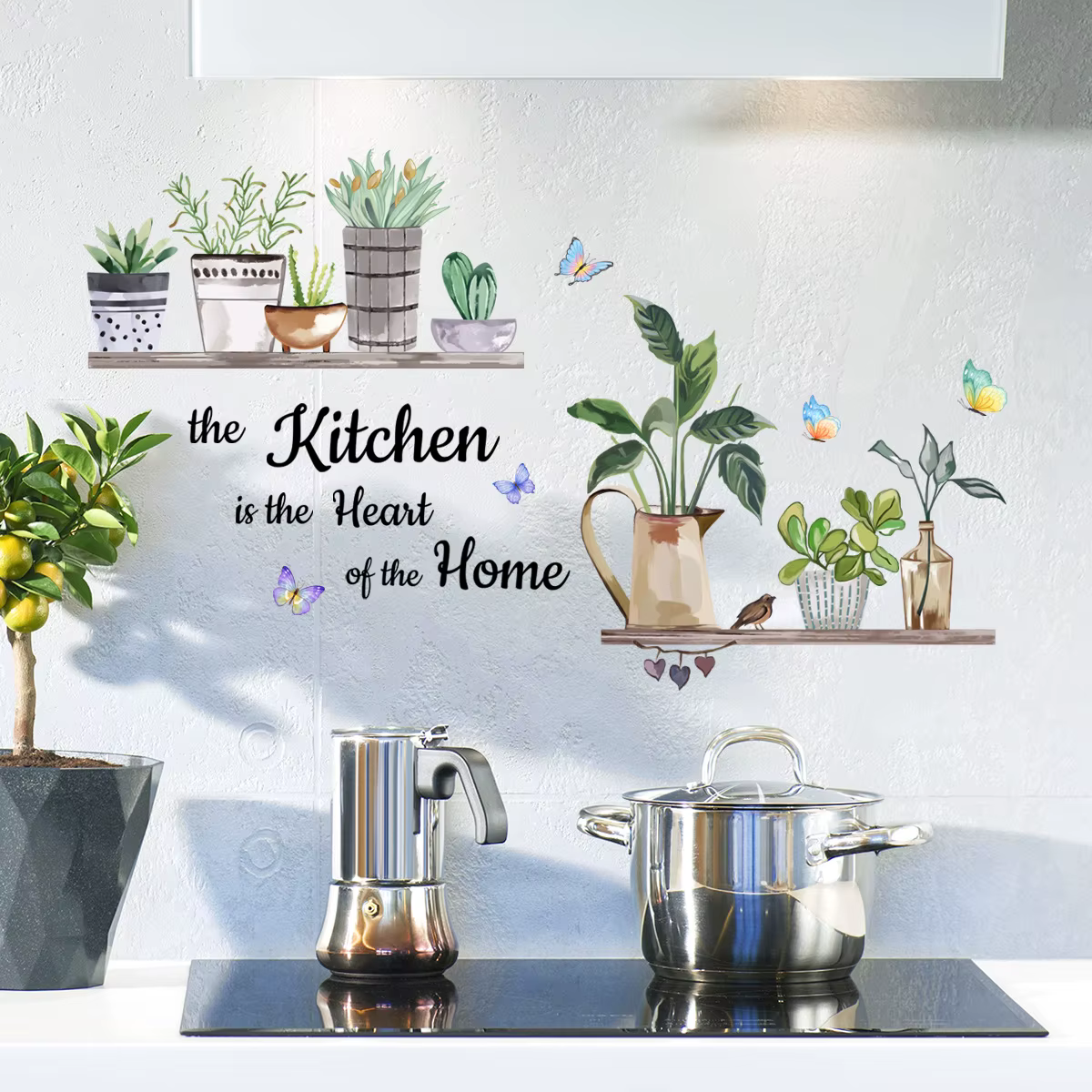Autocollants muraux plantes vertes de cuisine