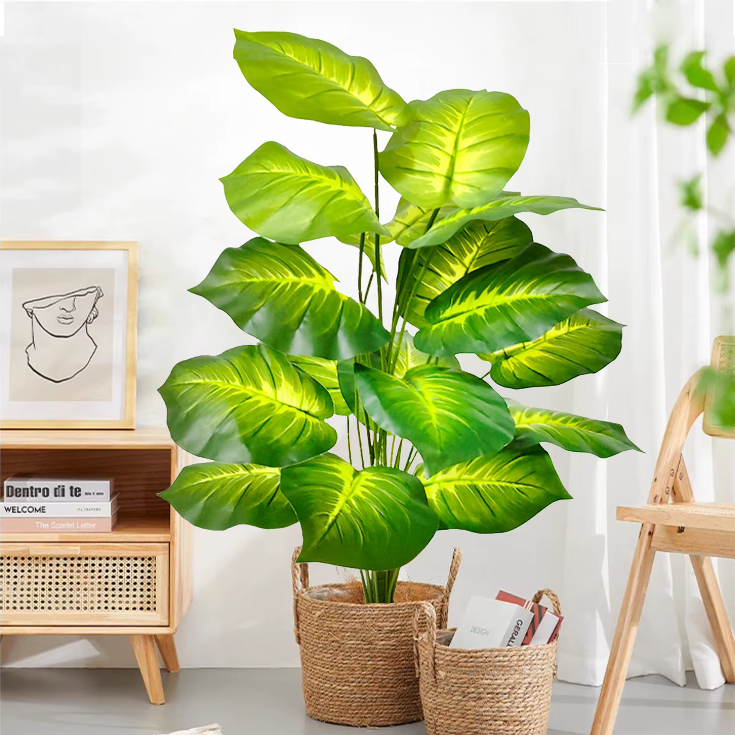 Palmier artificiel - grande plante tropicale artificielle adaptée à la décoration intérieure et extérieure sans pot