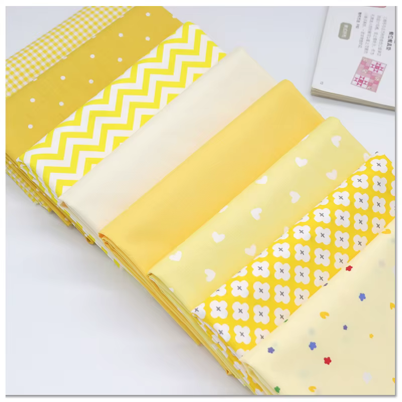 160 cm * 50 cm point fleur pure sergé coton tissu imprimé tissu bricolage coton jaune tissu