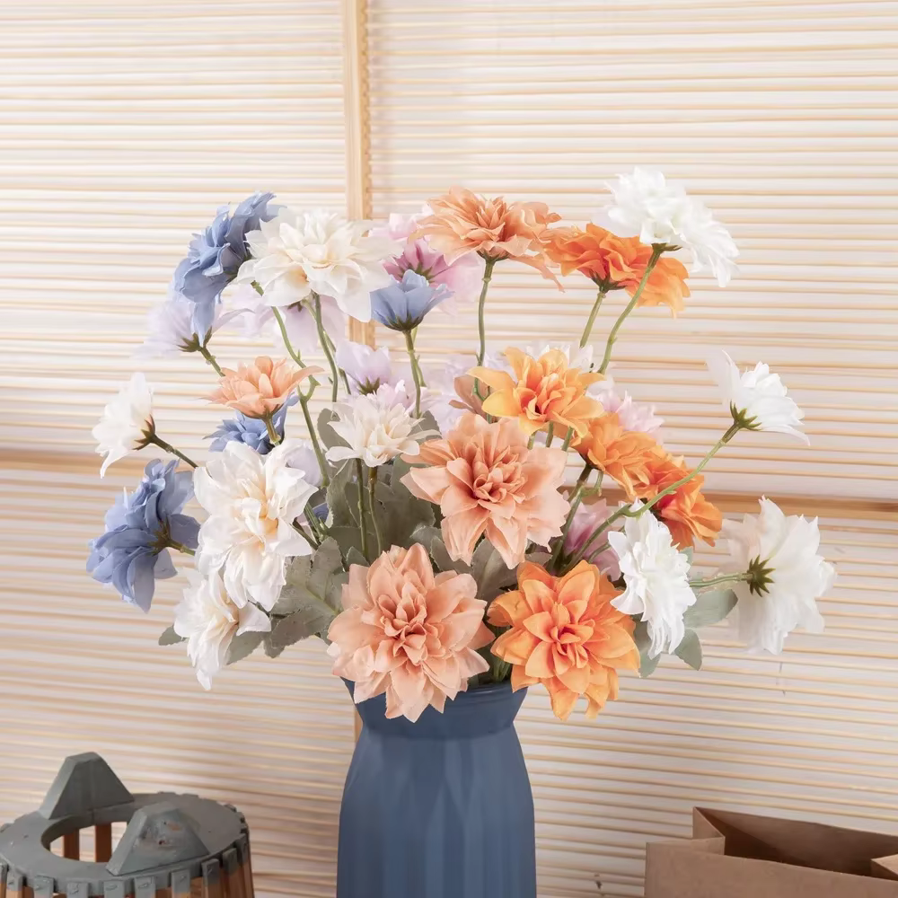 5 têtes de fleurs artificielles