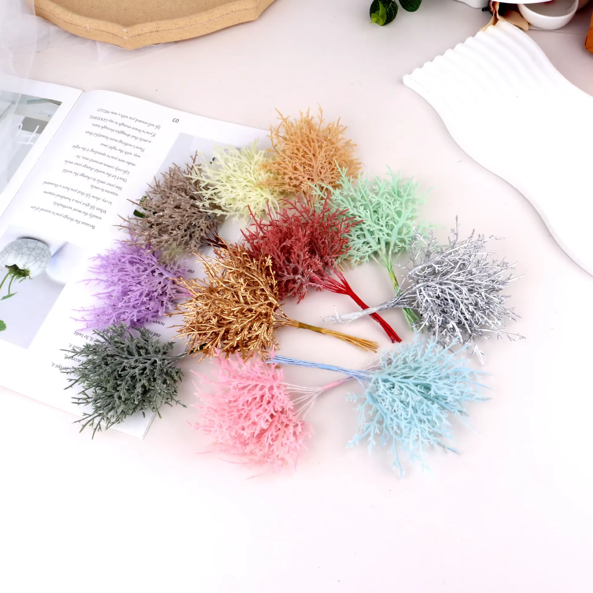 Vases à feuilles de Noël pour décoration intérieure