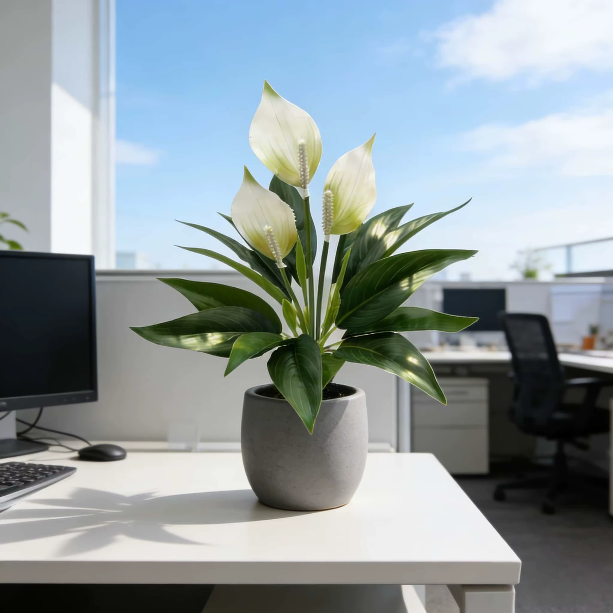 1/3 pièces plante de lys de paix artificielle Spathiphyllum réaliste pour jardin Patio balcon été vacances de mariage intérieur extérieur décor