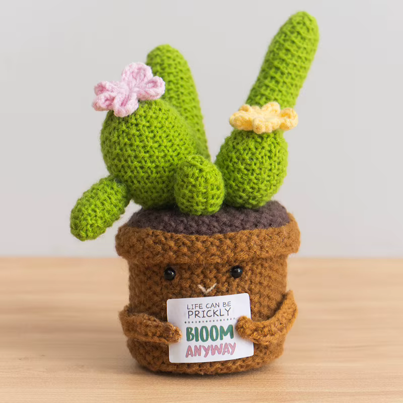 Plante en pot tricotée au crochet