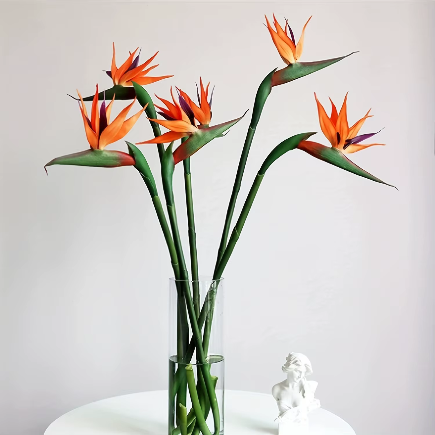 1/3 pièces Fleurs artificielles Strelitzia en caoutchouc à longue tige
