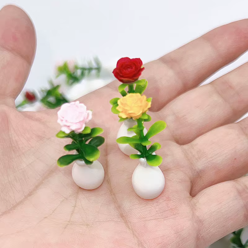 Mini vase pot de fleurs avec modèle de fleur décoratif