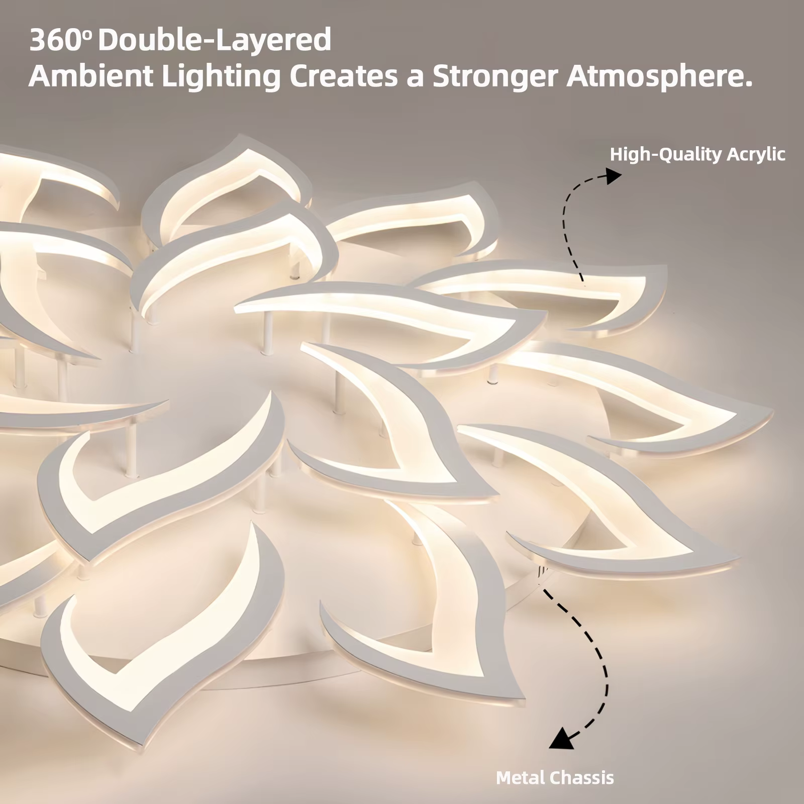 Plafonnier LED intelligent en forme de fleur