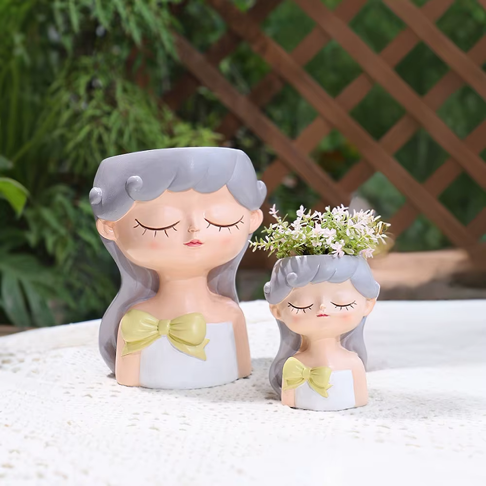 Petit Pot de plantes en résine pour fille mignonne