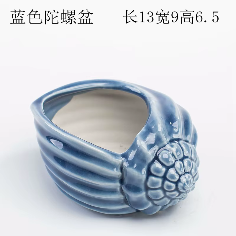 Pot de fleurs miniature en forme de baleine et de coquillage