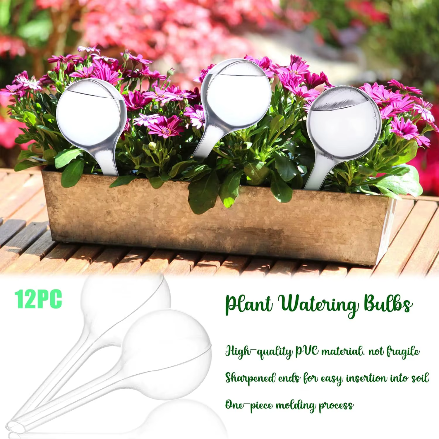 Lot de 12 boules d'arrosage pour plantes d'intérieur 13x5cm Système