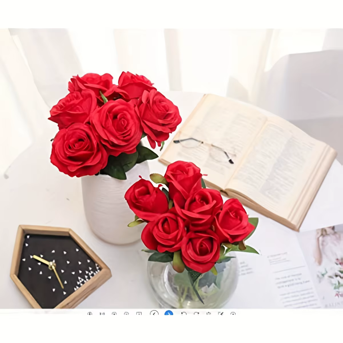 Bouquet de roses artificielles réalistes