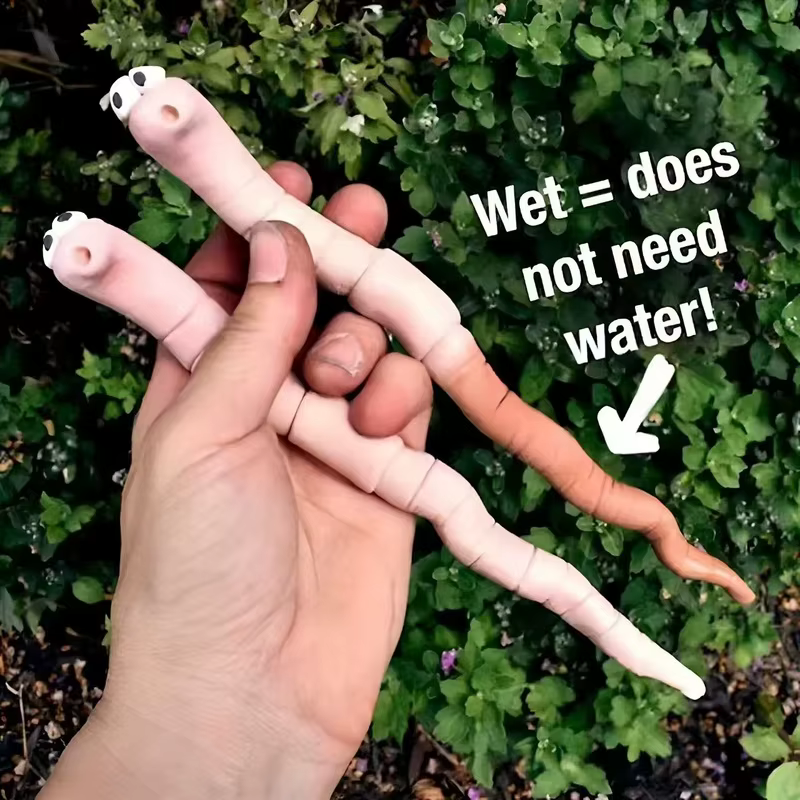 Testeur d'humidité du sol en forme de ver de dessin animé pour plantes en pot