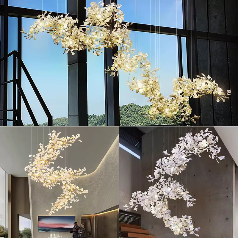 Gingko-Lustre en cuir chevelu en céramique