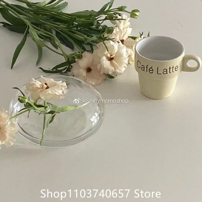 Vase en verre plat transparent de style français