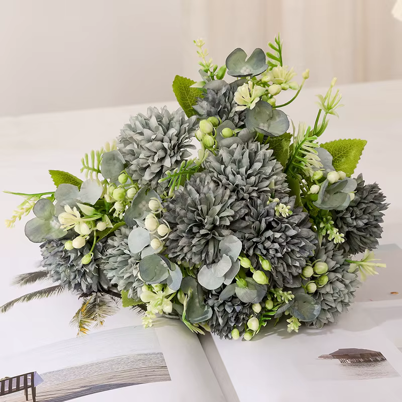 Bouquet de fleurs d'hortensia artificielles roses