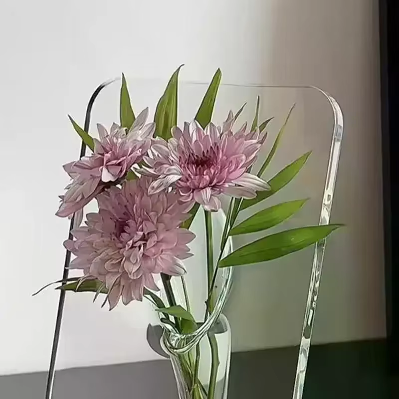 Vase à fleurs en acrylique transparent