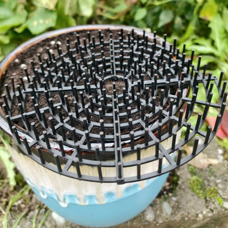 Grille de protection de sol pour pot de plantes à double usage