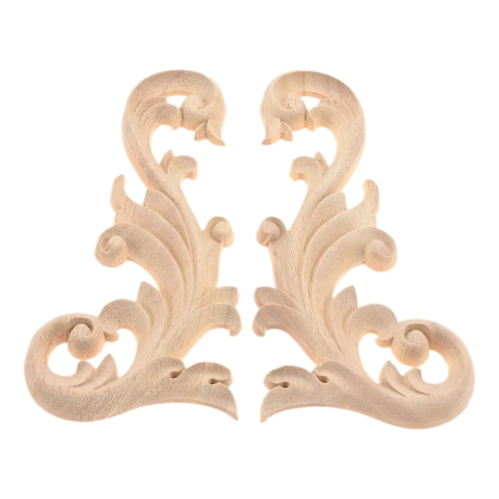 2 pièces Floral bois Applique coin Onlay bricolage