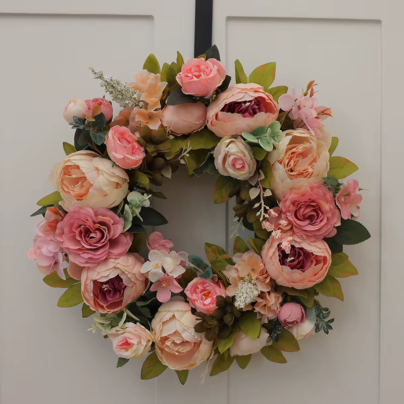 Couronne de fleurs artificielles