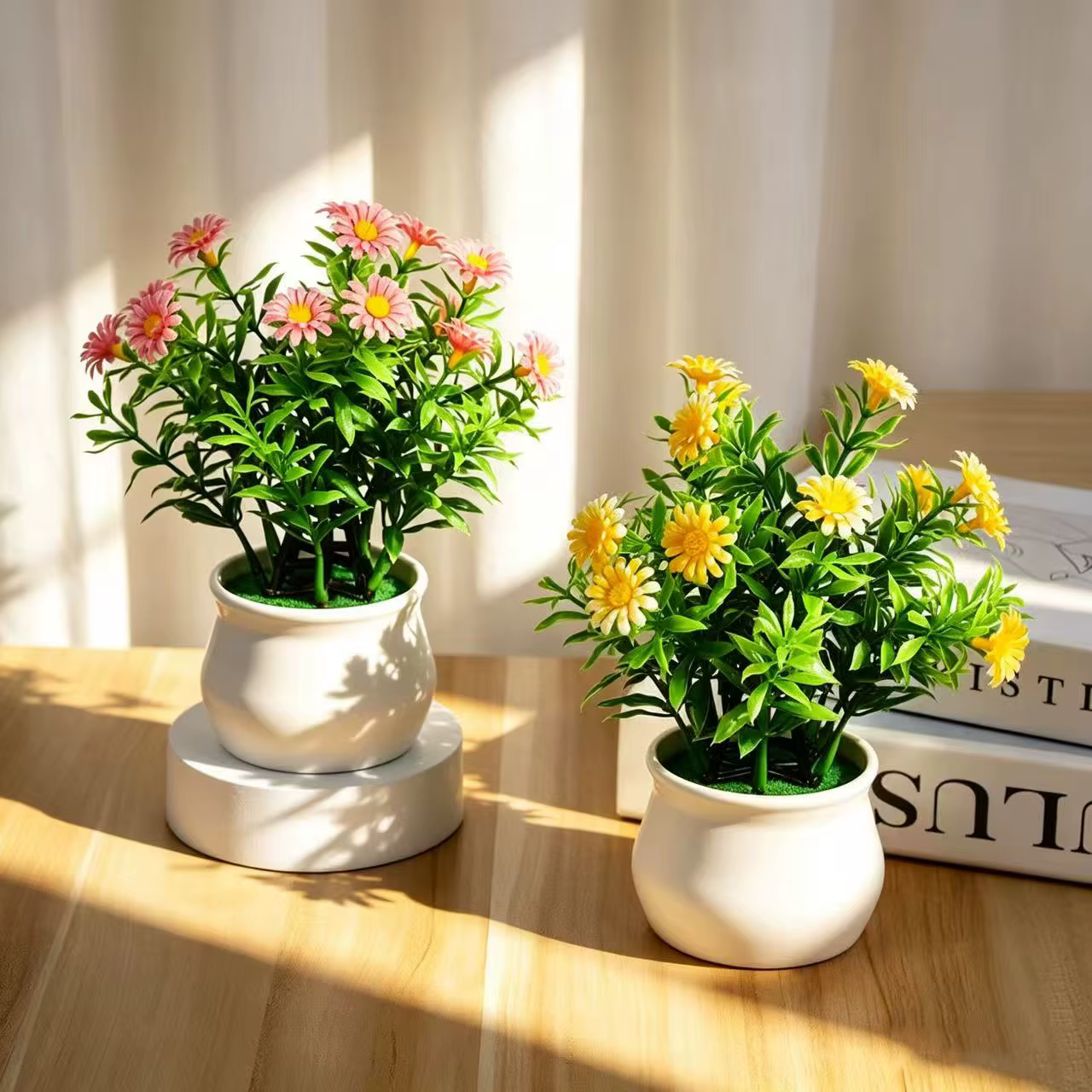 Plantes artificielles en pot