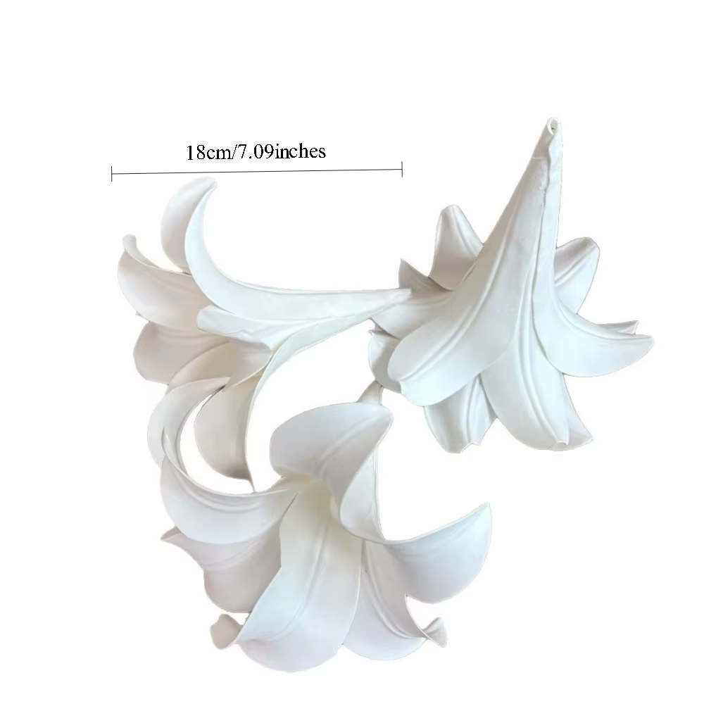 Têtes de fleurs de lys blanches artificielles