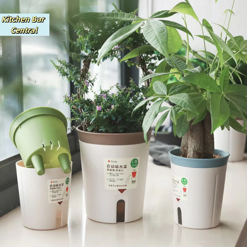 【Pot de fleurs hydroponique à double couche auto-arrosant en plastique pour la maison