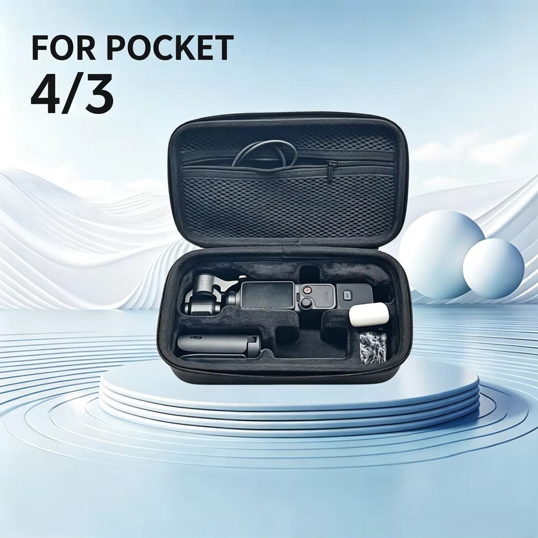 Étui pour Osmo Pocket4/3, pochette de rangement portable en PU parfaitement adaptée pour les accessoires DJI Osmo Pocket 4/3 Creator Combo, parfaitement compatible