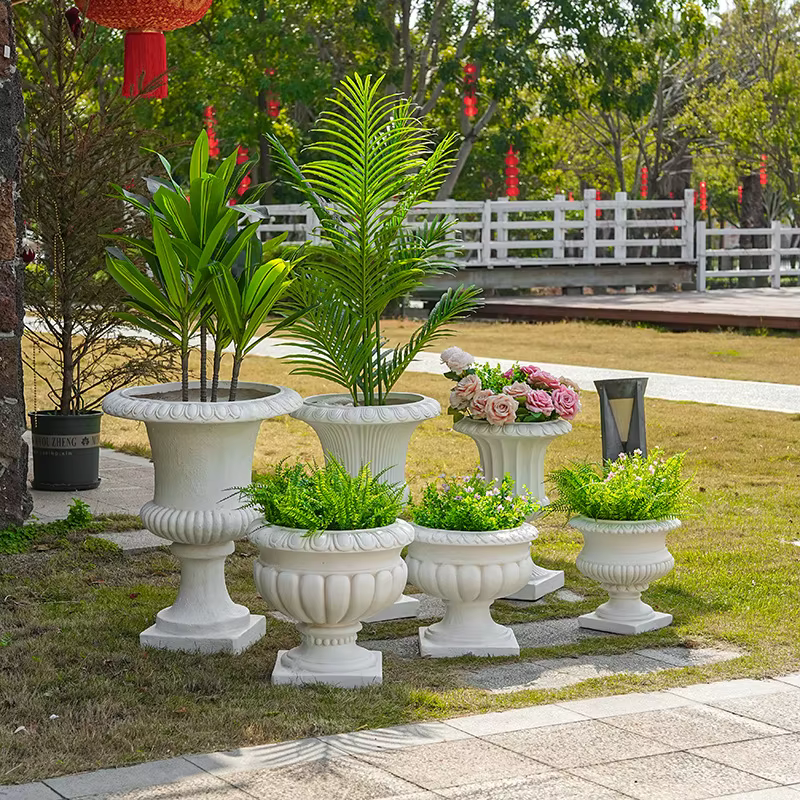 Pot de fleurs rétro européen de style romain pour plantes d'extérieur