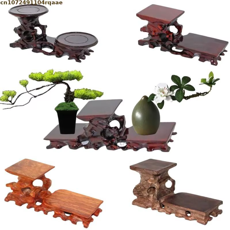 Support à plantes multi-niveaux en bois naturel
