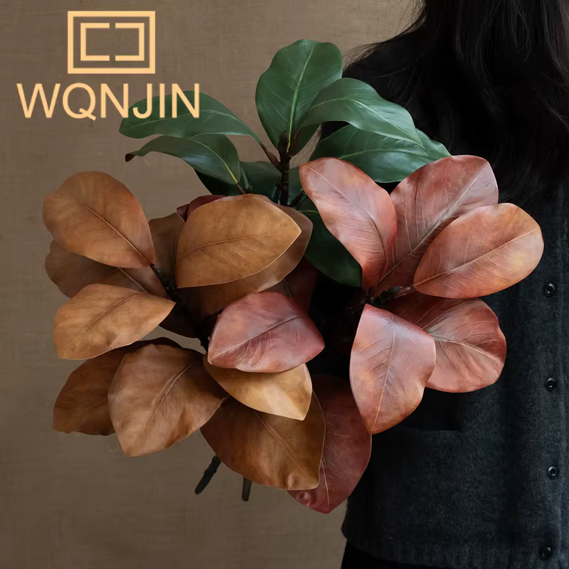 1 pièce Plante artificielle feuille de magnolia