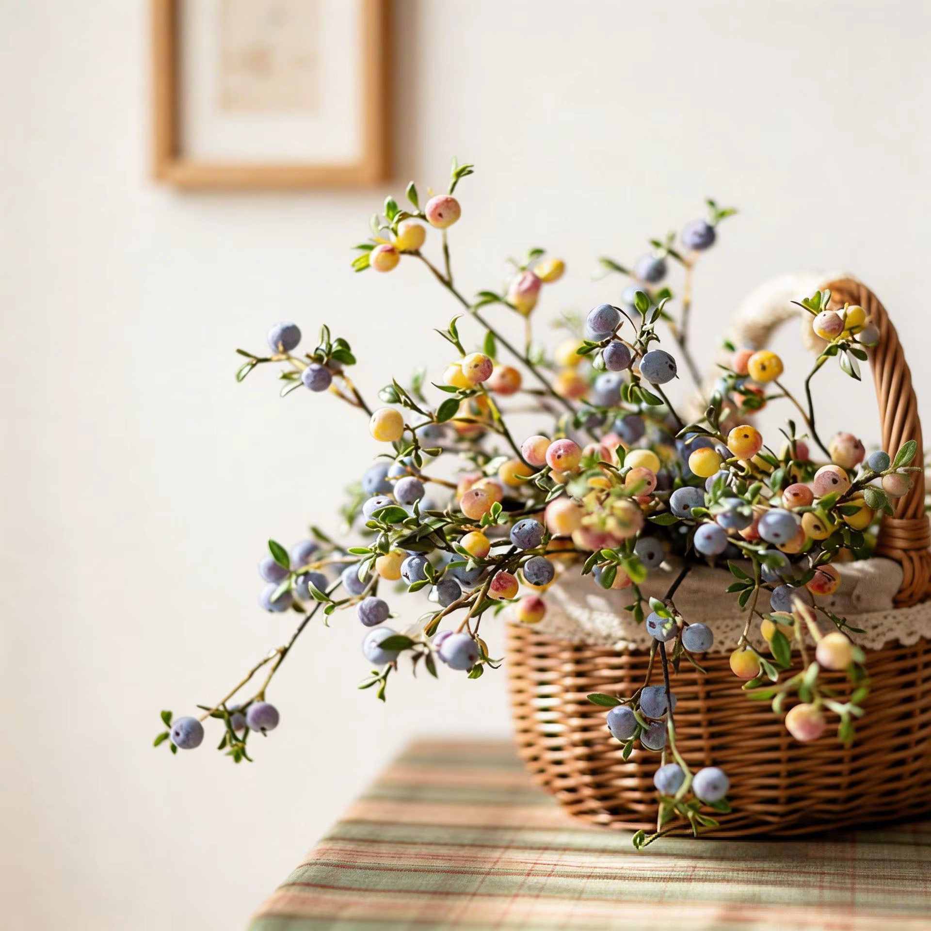 3 pièces de décorations de jardin en forme de branches de fruits givrés