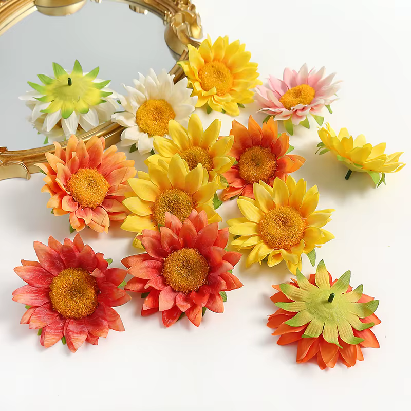Têtes de fleurs artificielles de tournesol