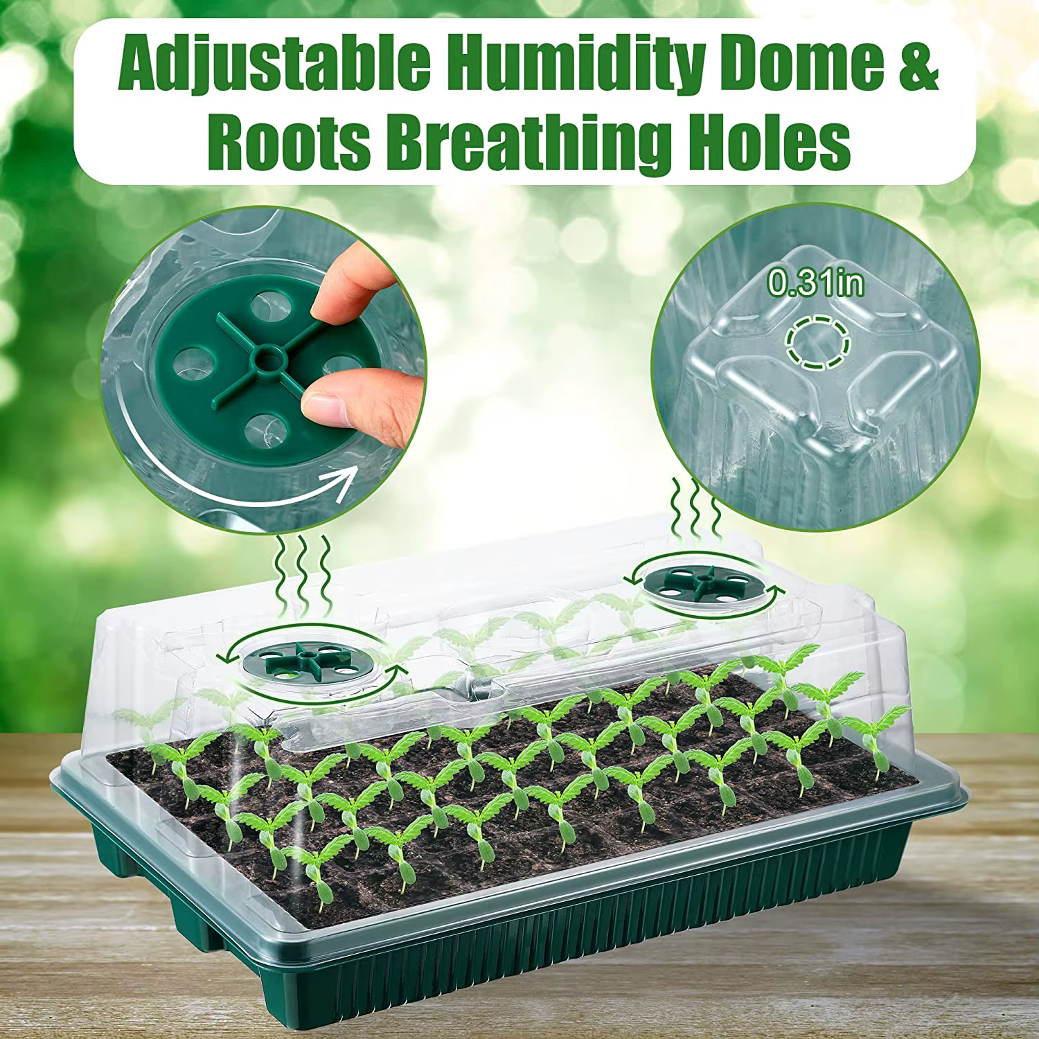 Lot De 2 Plateaux De Démarrage Pour Graines Avec Kit De Germination À Dôme Élevé – 80 Cellules