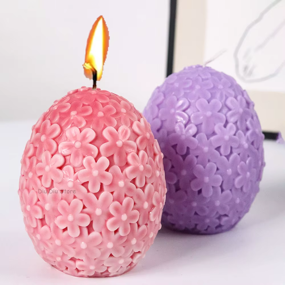 Sculpture fleur oeuf bougie Silicone moule bricolage catharanthus boule faisant Kit aromath savon plâtre résine gâteau cuisson moules décor à la maison
