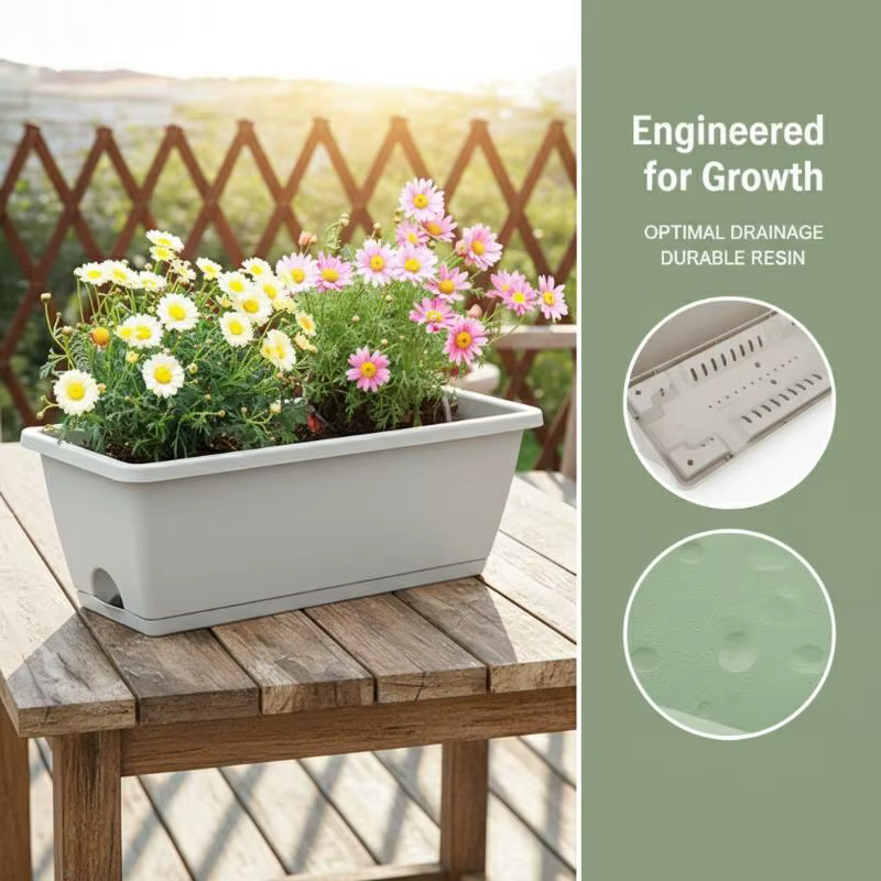 Pot de fleurs auto-absorbant avec base de drainage pour plantes d'intérieur