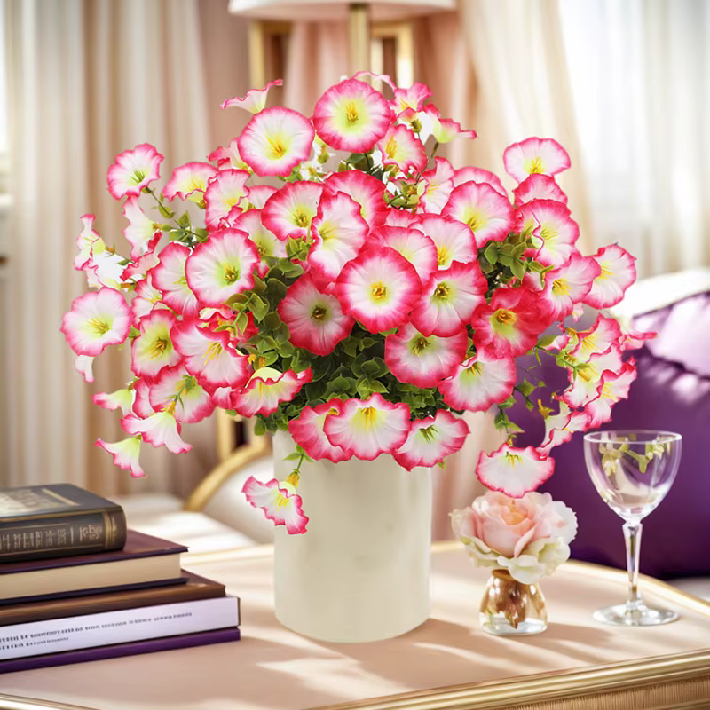 Fleurs artificielles en tissu de soie
