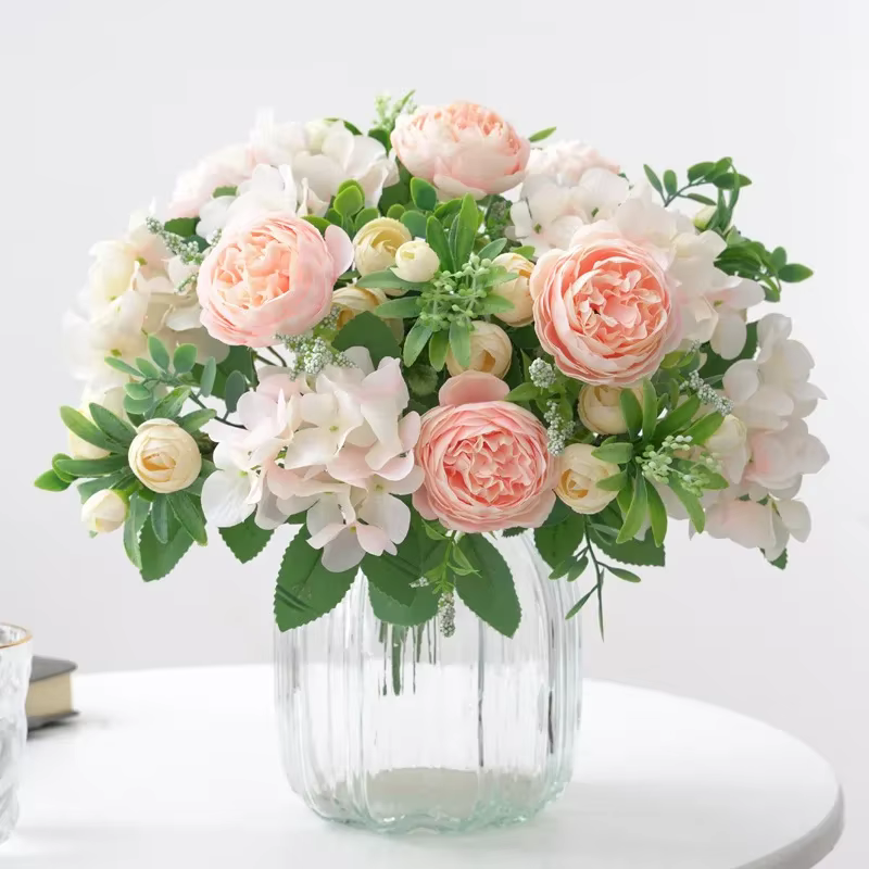 Bouquets en soie bleue
