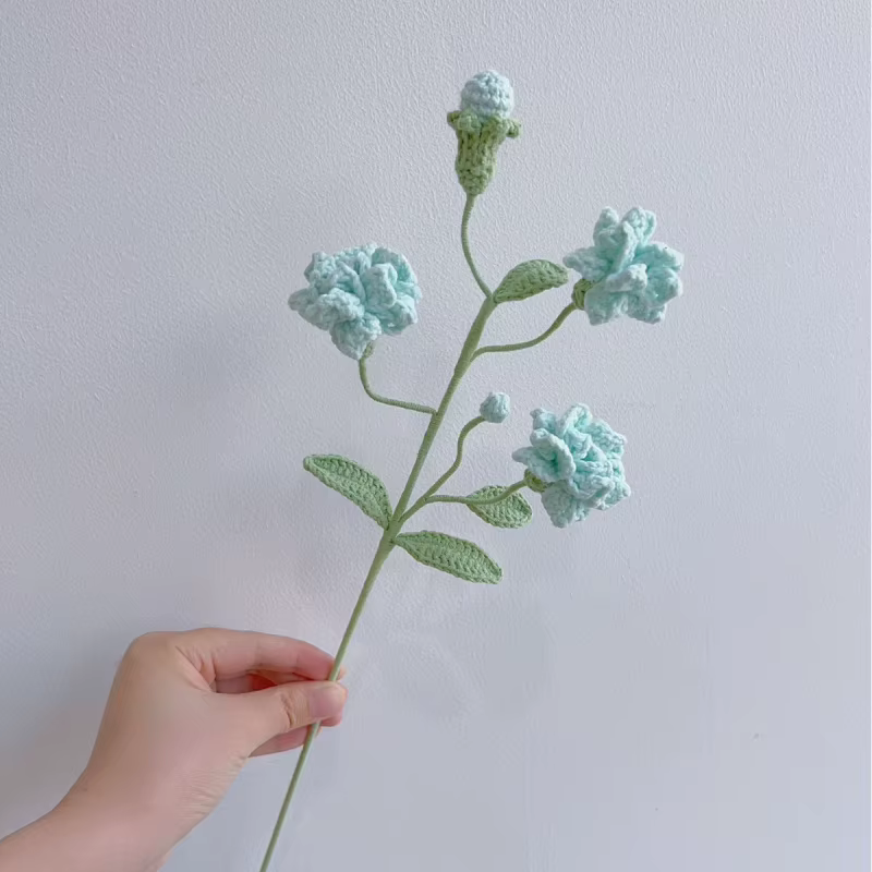 Bouquet de fleurs de jasmin au crochet en laine Pure tissée à la main