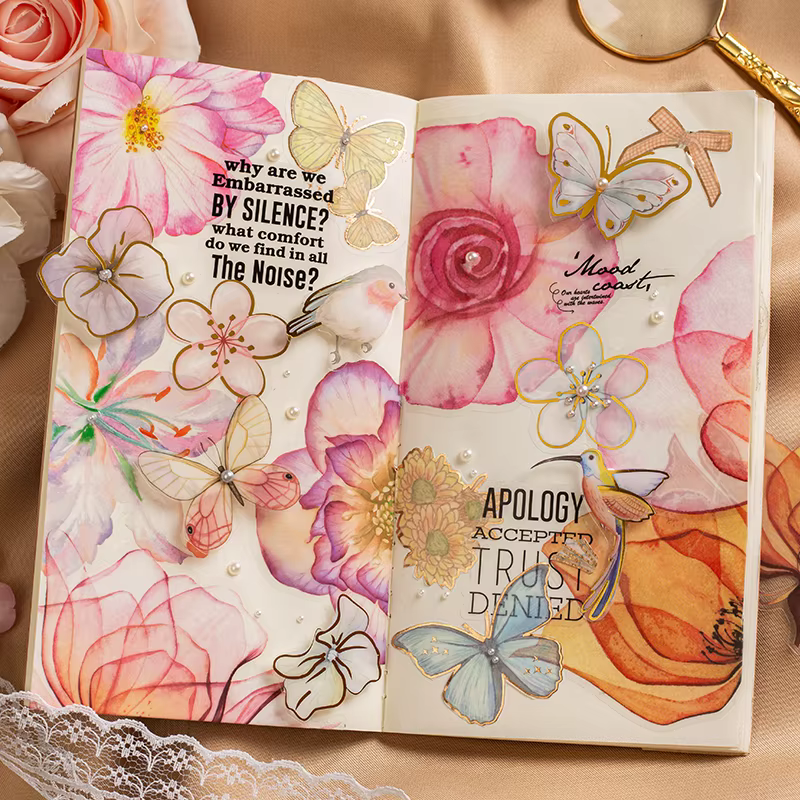 Autocollants décoratifs de série de fleurs de plantes