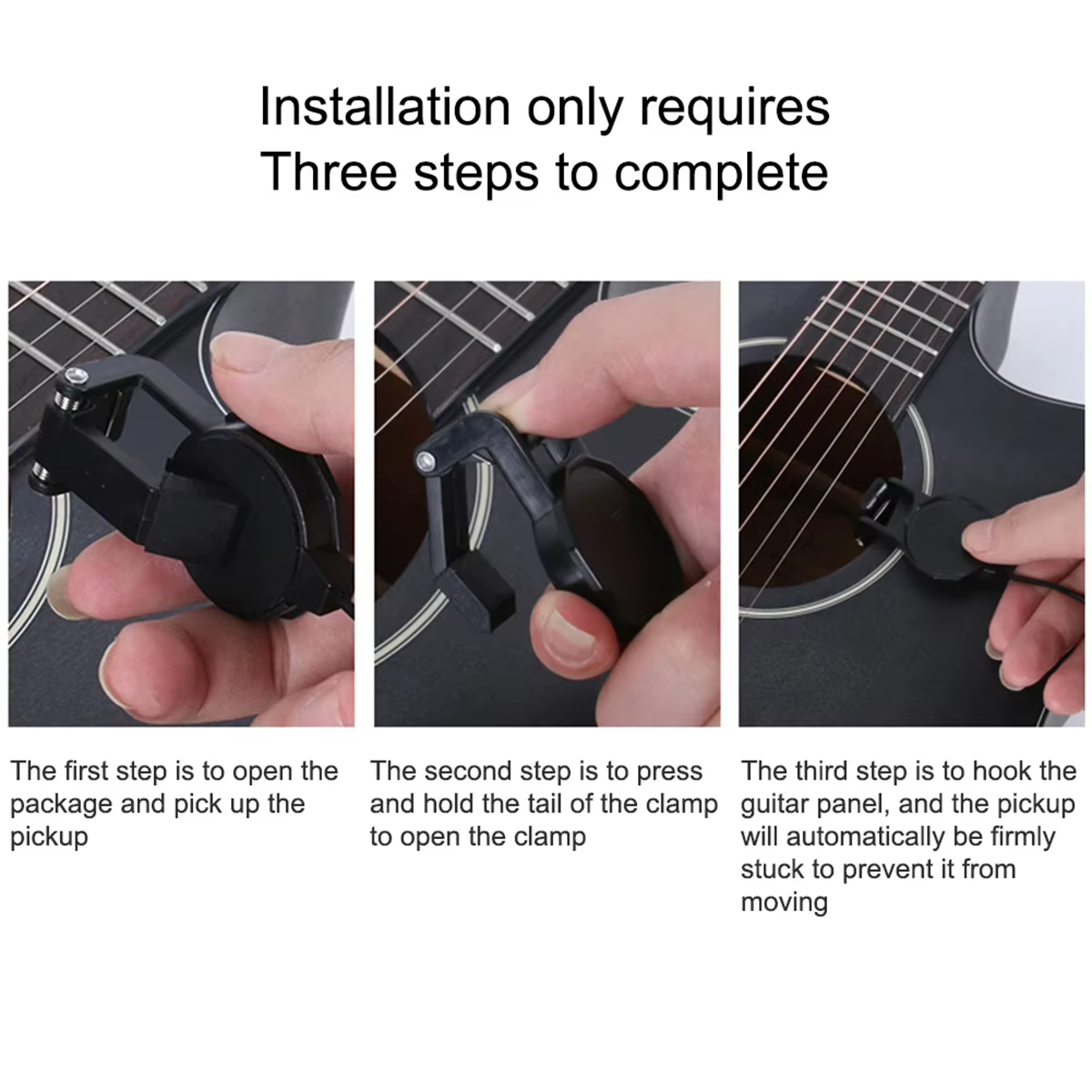 Miwayer micro à clipser accessoire d'instrument à cordes indispensable accessoire d'instrument de musique durable pour guitare acoustique, violon,