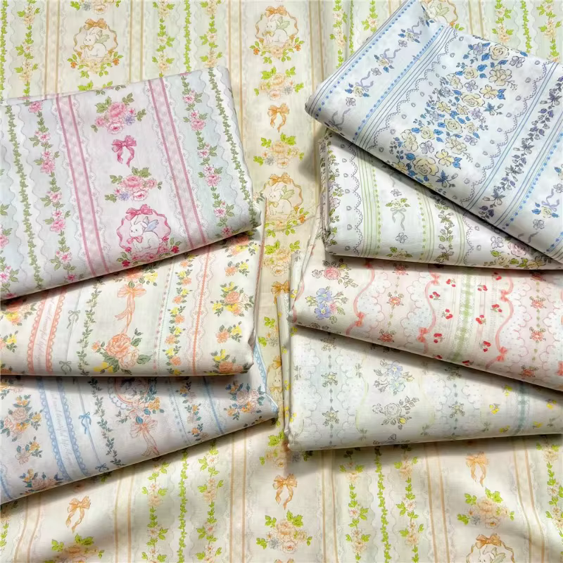 Ours fleur mur frais Branches florales imprimer 100% coton popeline tissu bricolage à la main couture automne robe chemises vêtements matériel