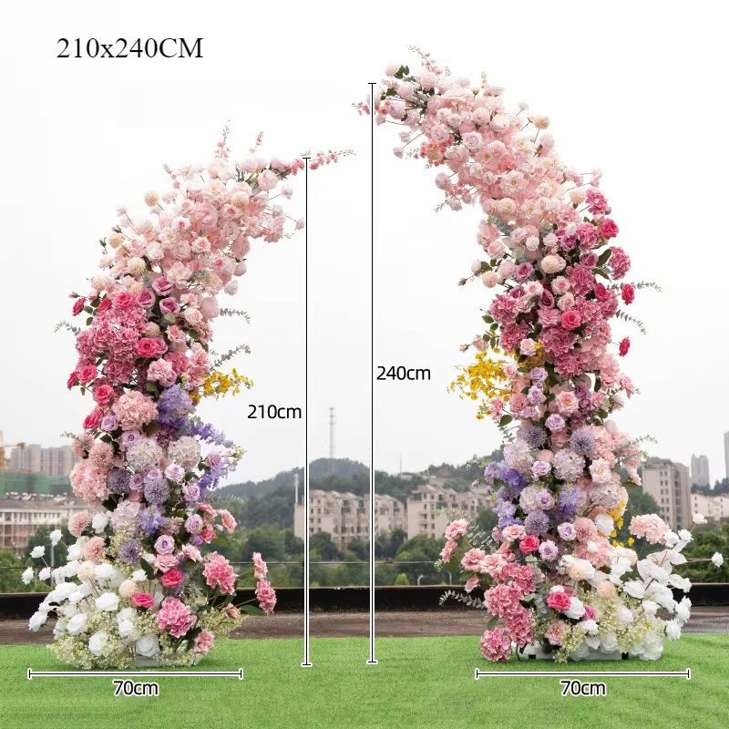 Arc de roses en fausse corne de Luxe