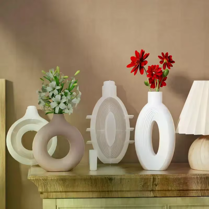 Moule en silicone pour vase en forme de donut nordique