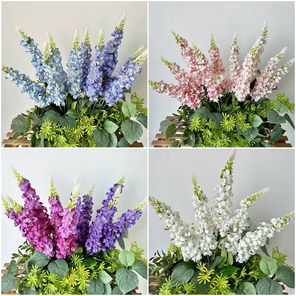 5 tiges de fleurs artificielles de jacinthe