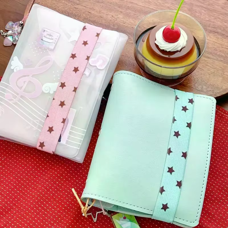 A7 M5 accessoire de rangement pour ordinateur portable mignon fraise poisson étoilé conseil manuel reliure décoration sangles élastiques