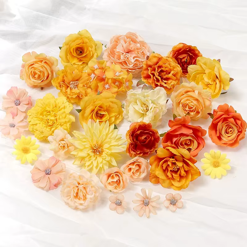 Roses artificielles mélangées Orange