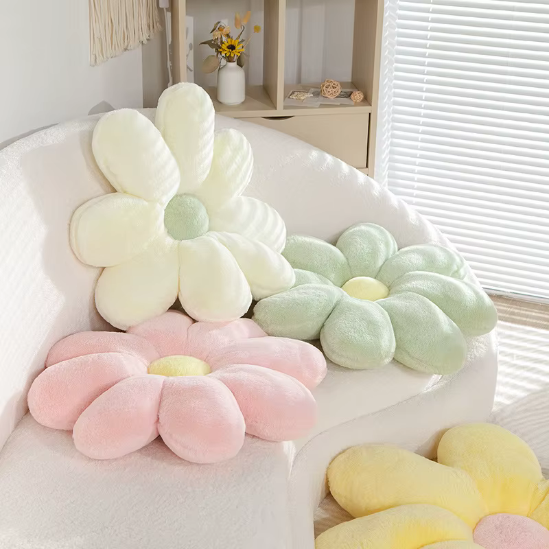 60 cm mignon marguerite fleur oreiller chambre canapé tournesol en forme de coussin Girly doux chaise siège dos coussins belles fleurs peluches