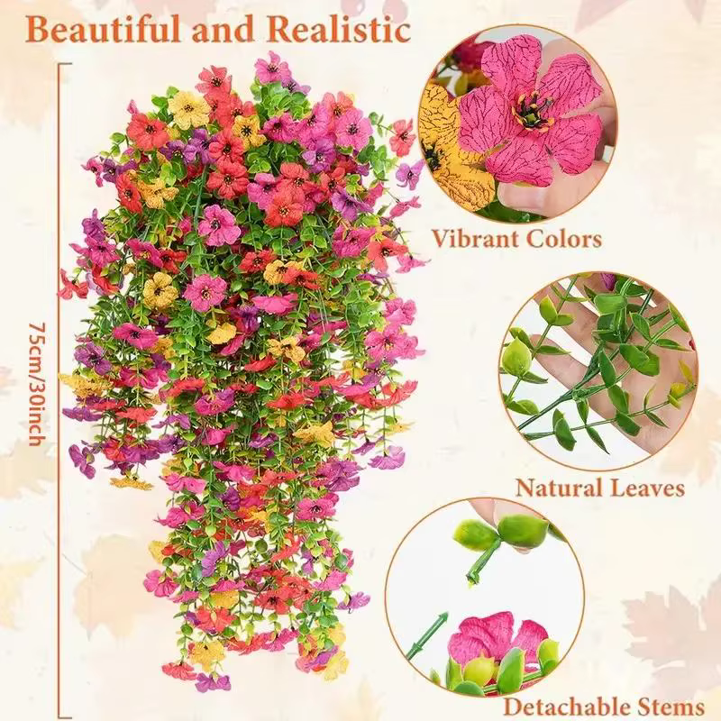 Guirlande de fleurs artificielles violettes 75 cm