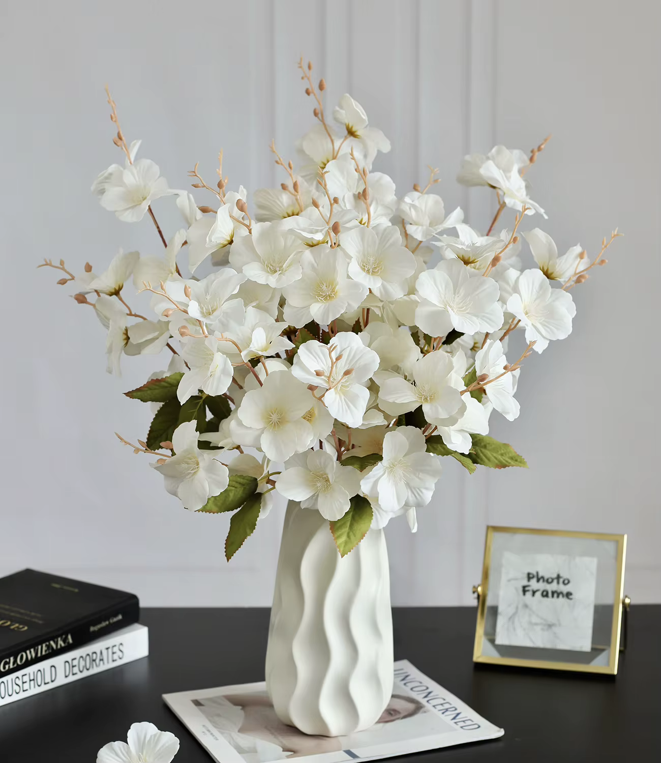 Fleurs artificielles soie Magnolia extérieur cour et jardin mariage mariée Bouquet Vase pour la décoration intérieure Festival fête couronne bricolage cadeau