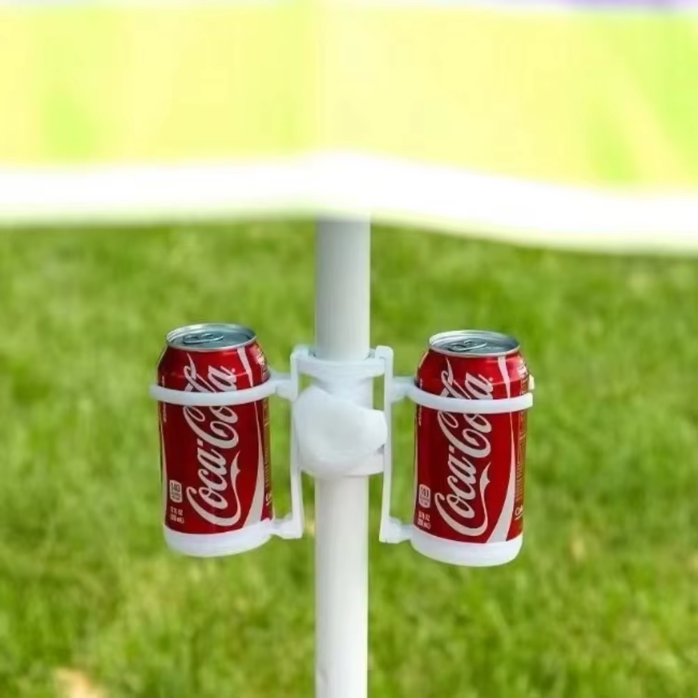 Porte-boissons pour parasol de plage, plateau à tasses Portable pour bord de piscine/bateau, accessoire de Patio en plastique avec pince réglable pour Parasols